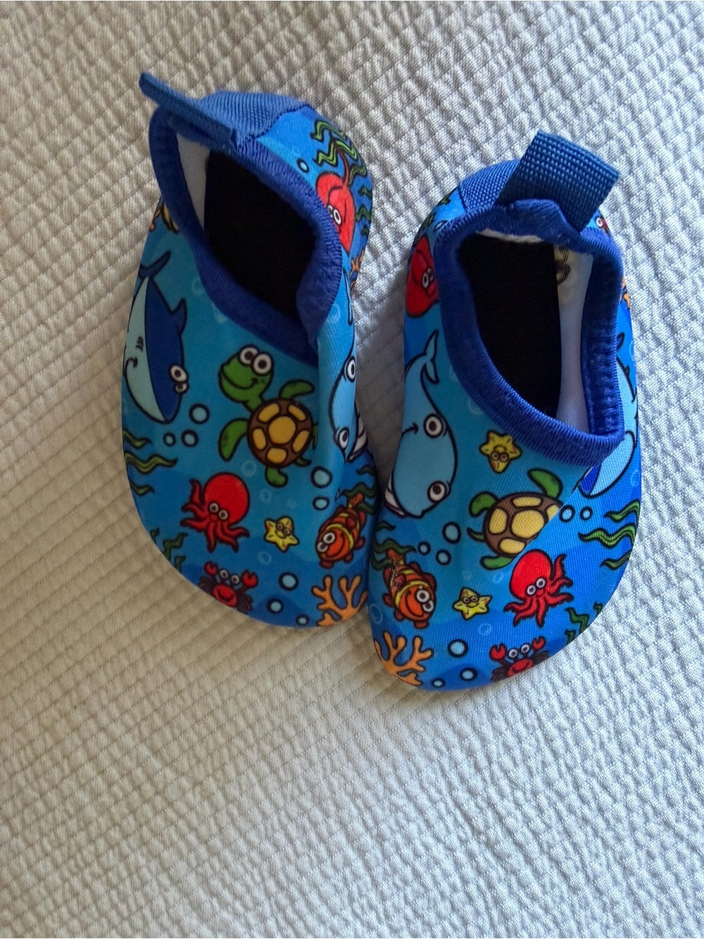 Kids Blue Ocean Animal Slip-On Water Shoes size 3-4
